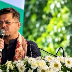 মেয়ো রোডের সমাবেশে বক্তব্য রাখছেন ঋতব্রত বন্দ্যোপাধ্যায়