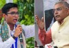 একুশে জুলাইয়ের পর সাংবাদিকদের মুখোমুখি হয়ে বক্তব্য রাখছেন দিলীপ ঘোষ