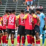 বিধাননগরের বিরুদ্ধে হ্যাটট্রিক করার পর পিভি বিষ্ণুর উদযাপন
