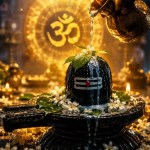 শ্রাবণের দ্বিতীয় সোমবারের ৫টি শক্তিশালী মন্ত্র—শিবলিঙ্গে অভিষেক ও ধ্যানরত দেবতুল্য পরিবেশ